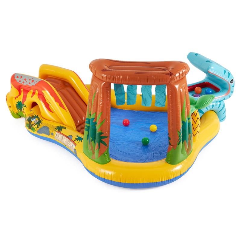 Inflatable Kids Dinosaur Play Center Outdoor Water Park Pool with Slide